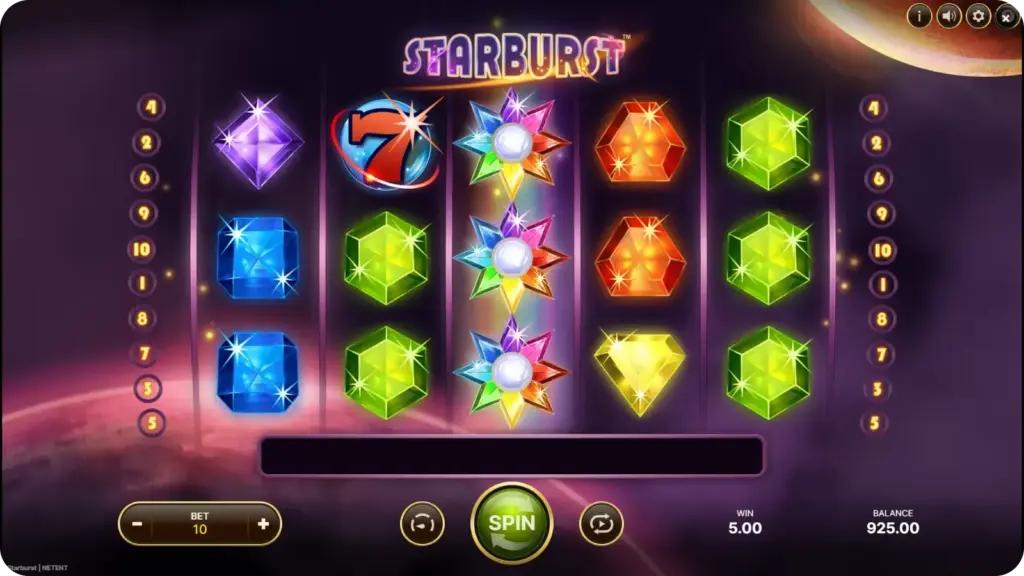 Starburst gratis spelen features met expanding wilds en respins