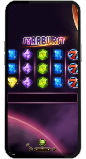 Starburst winnende spin met hoge symbolen